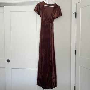 Velvet Wrap Maxi Dress
